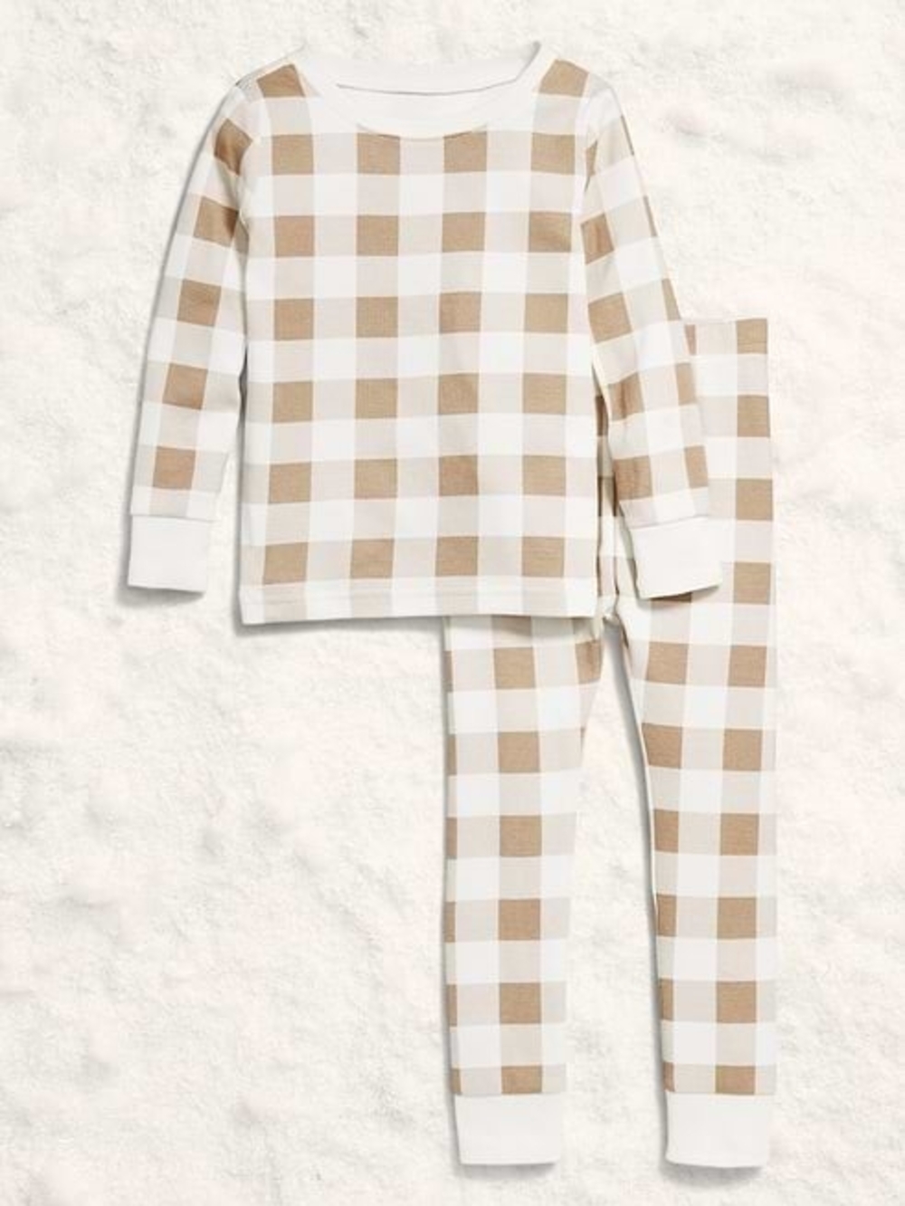 Old Navy 5T Pajama Set Boys Girls Neutral Cotton Long Sleeve Pants Checkered